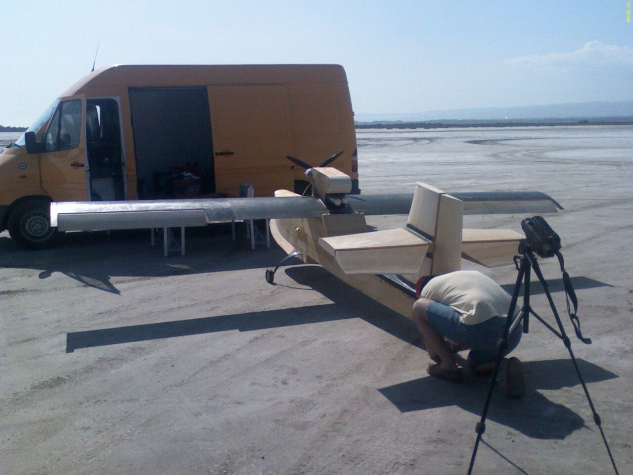 The marine rescue UAV prototype at the test flight site in Cyprus