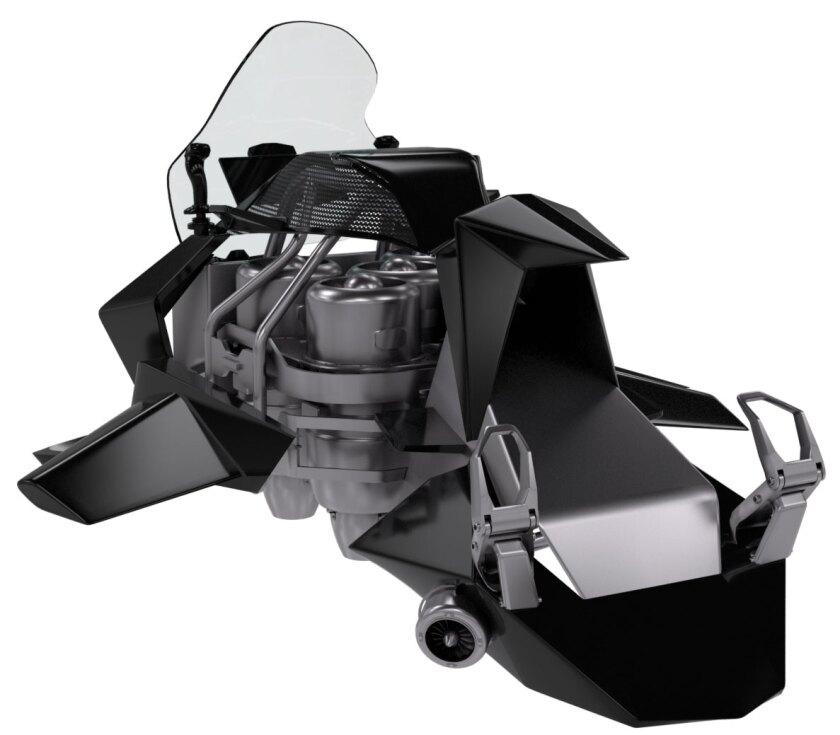 The consumer version - 20 will be made - will use four turbojets in a self-stabilizing configuration