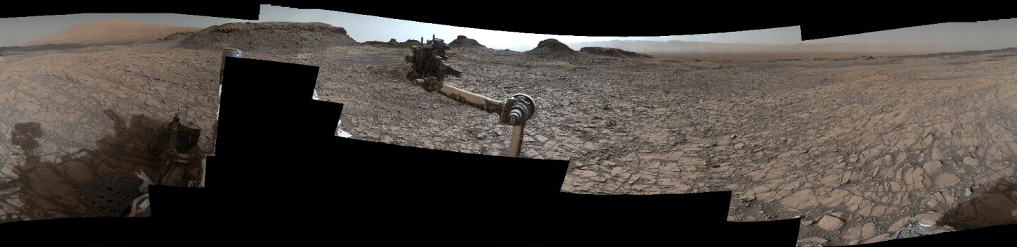 Curiosity's mast camera captured a 360 degree panorama of a Martian region informally called the Murray Buttes