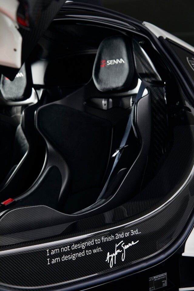 The car is festooned with Senna quotes ...
