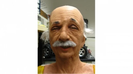 The Einstein robot head performs some random facial movements as part of the learning process