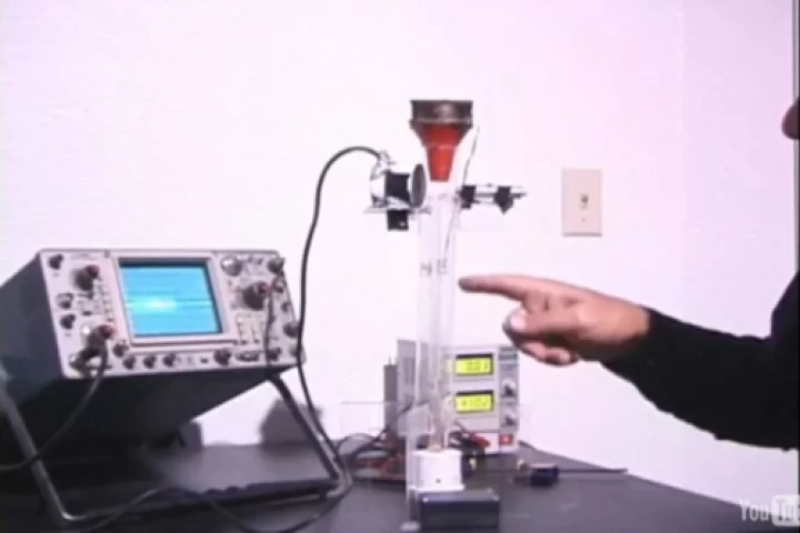 The hand-made prototype for David Schwartz's laser/smoke microphone.