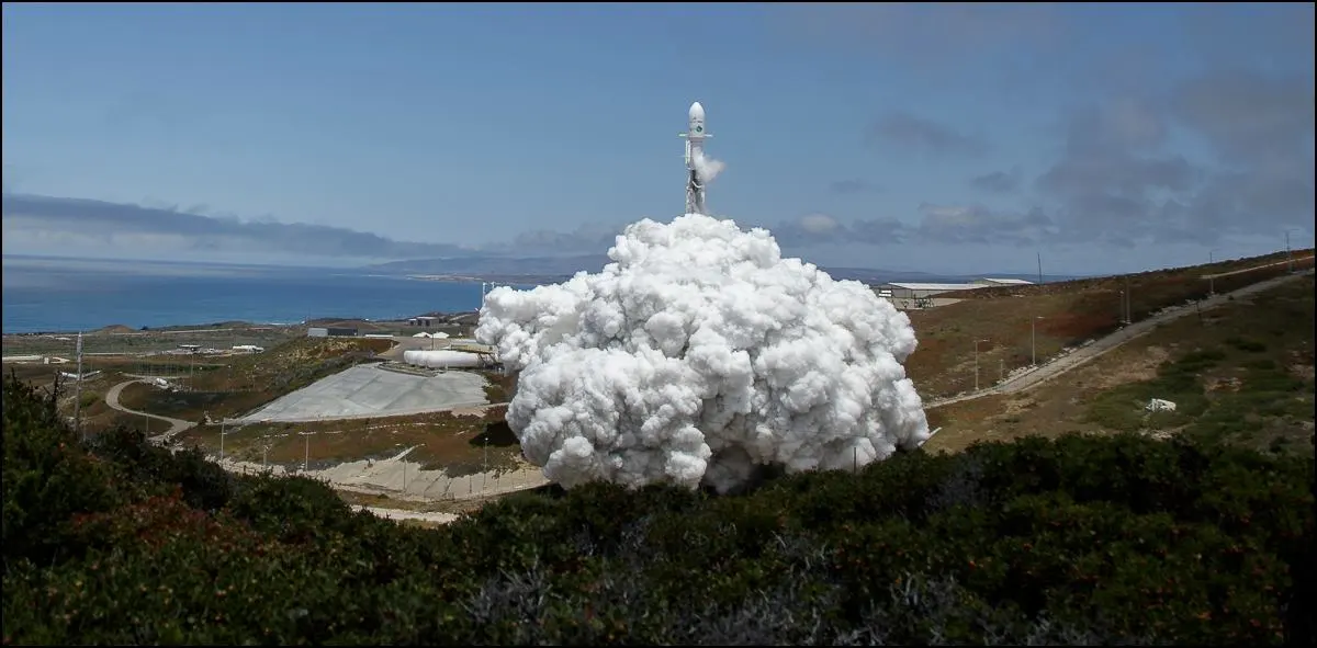 An image from the dying moments of Bill Ingall's camera during a rocket launch on Tuesday