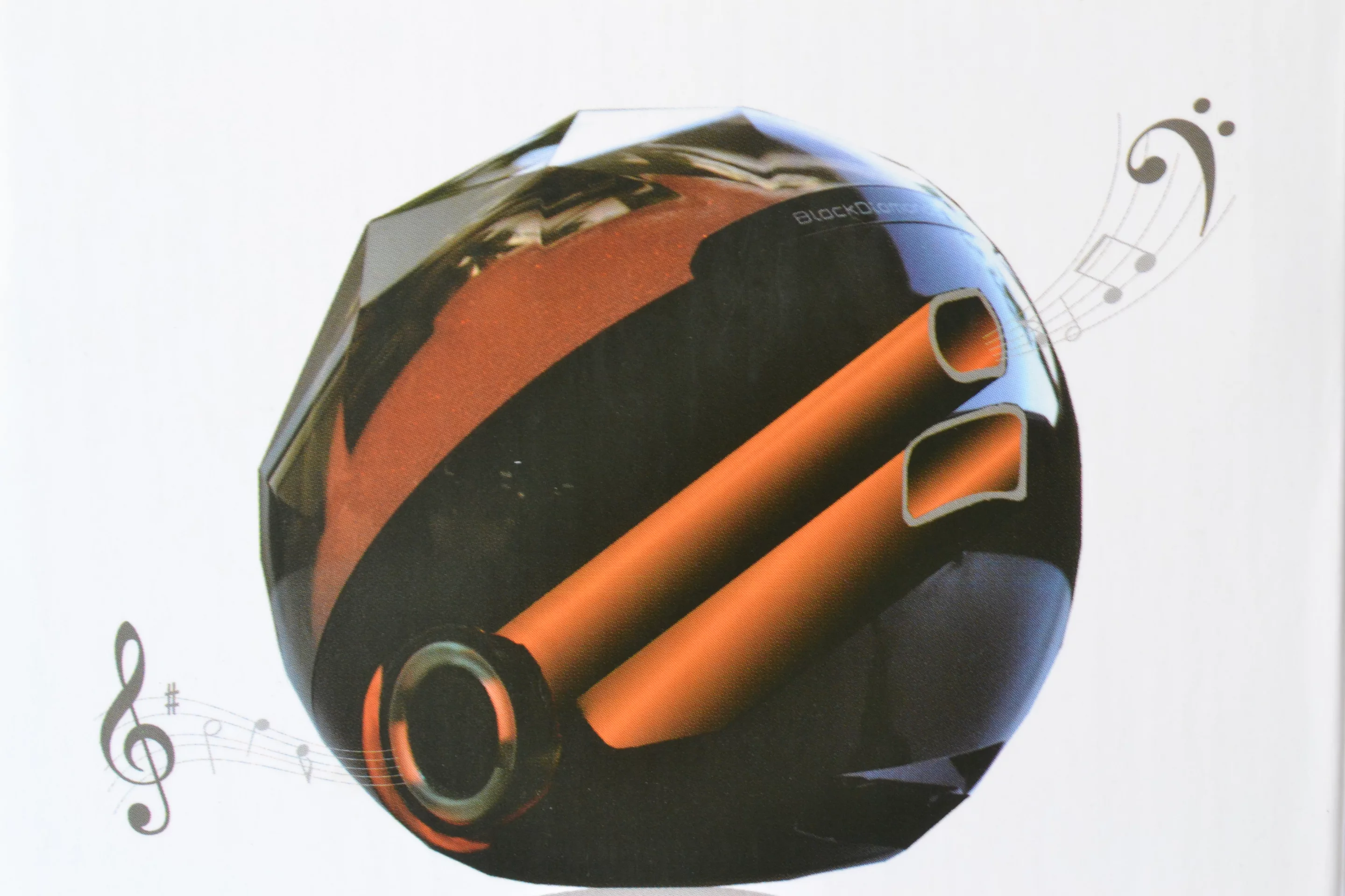 A bass resonant tube runs from the speakers at the bottom and up through the back of the unit