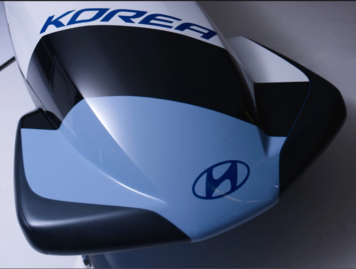Carbon fiber-reinforced polymer is used to minimize the weight of the Hyundai N Bobsleigh 2016