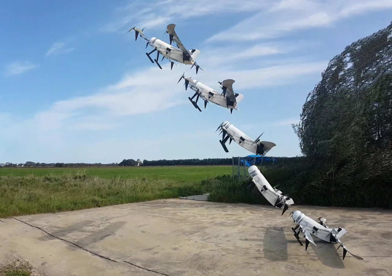 پرواز 3.5 ساعته هواپیماهای بدون سرنشین نسل جدید VTOL با انرژی هیدروژن هلی کوپتر پهپاد