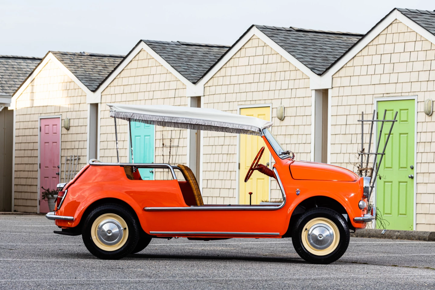 This 1959 Fiat 500 Jolly By Ghia sold for $106,400 at RM-Sotheby's Amelia Island Auction on May 22, 2021