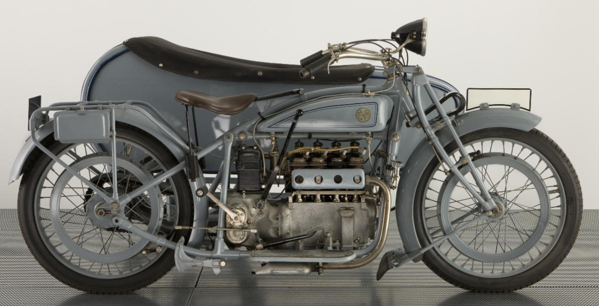 Approximately 1,200 M50s were built with this dismantled example dating from 1923 and appearing to have some parts missing. There is, however, a dismantled but almost complete spare engine together with a current registration document, period and contemporary literature and transfers for the machine. Given the estimate and the price that restored FNs sell for, there's little chance this bike will be overcapitalised in its restoration, and at the end of all of the fun of restoration, plus the ongoing appreciation of prices in the marketplace, the restoration work is likely to be handsomely rewarded. The bike pictured above is not the bike for sale, but rather a 1926 FN 748cc M50 Four with sidecar which sold at Bonhams in February, 2010 for £24,725 (US$37,706).