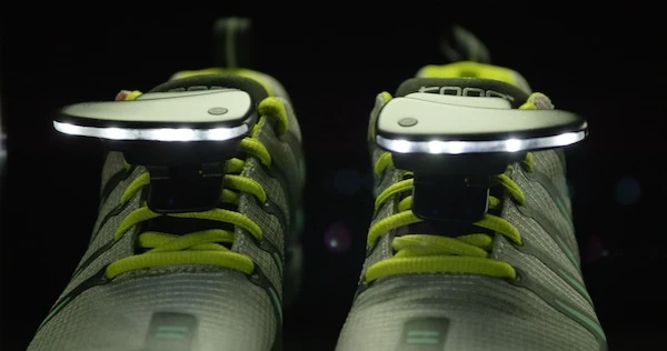 The 270-degree Shoe Lights from Night Runner attach to your shoelaces, illuminating the road ahead