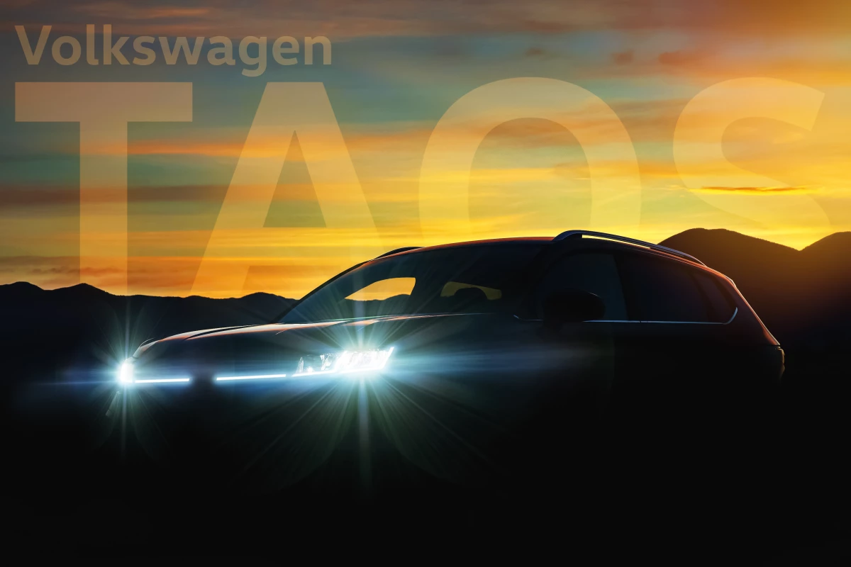 The teaser image for the Taos looks like a very small version of the Atlas Cross Sport