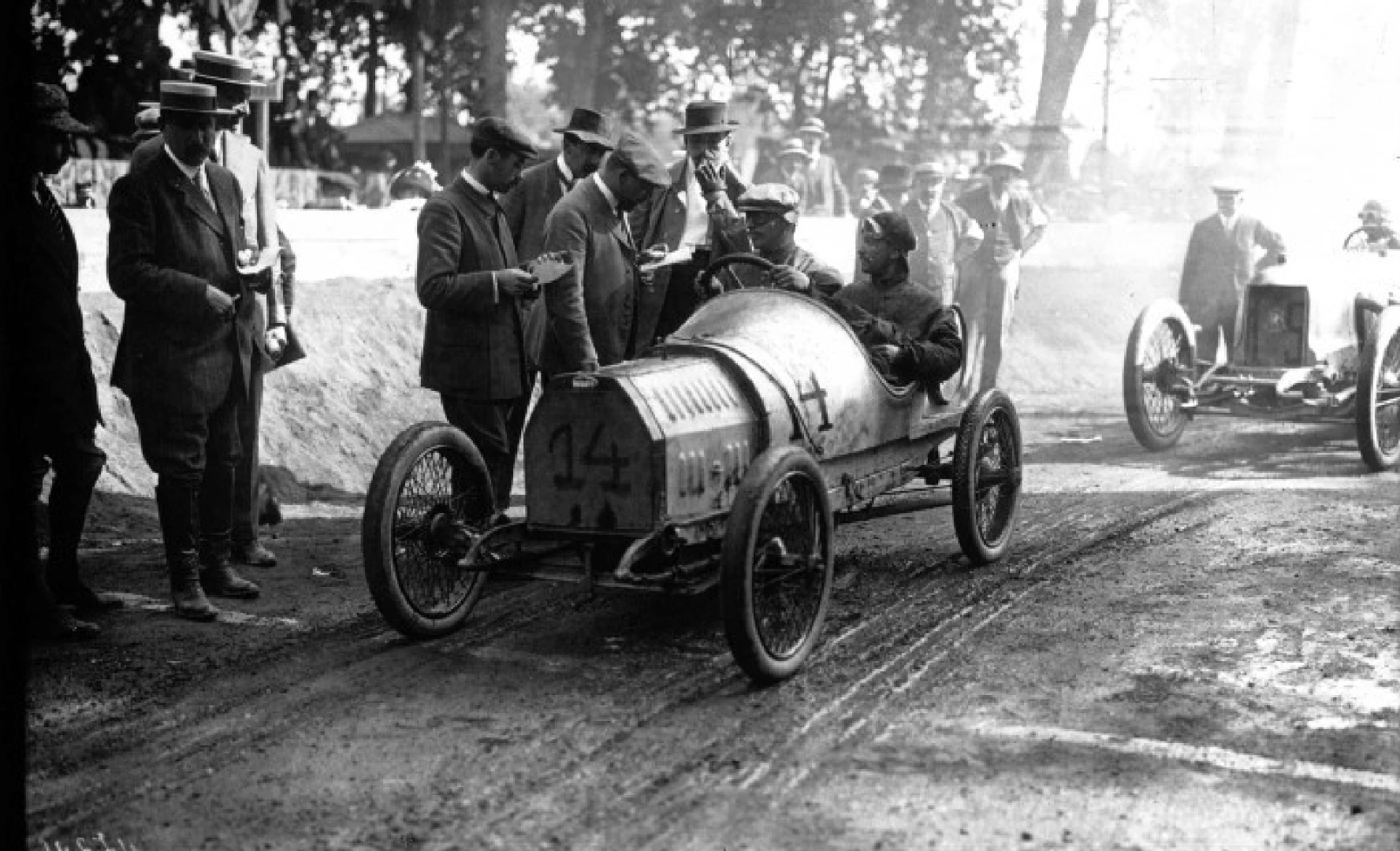 The tiny 1368 cc Bugatti Type 13 was entered in the open formula 1911 Grand Prix De L'ACF at Circuit de la Sarthe (the beginning of what we now know as Le Mans). No-one gave the 1300cc car much hope at the start of the race, but the tiny 300 kg Bugatti emerged with second place in the race and the Bugatti legend began to take shape.