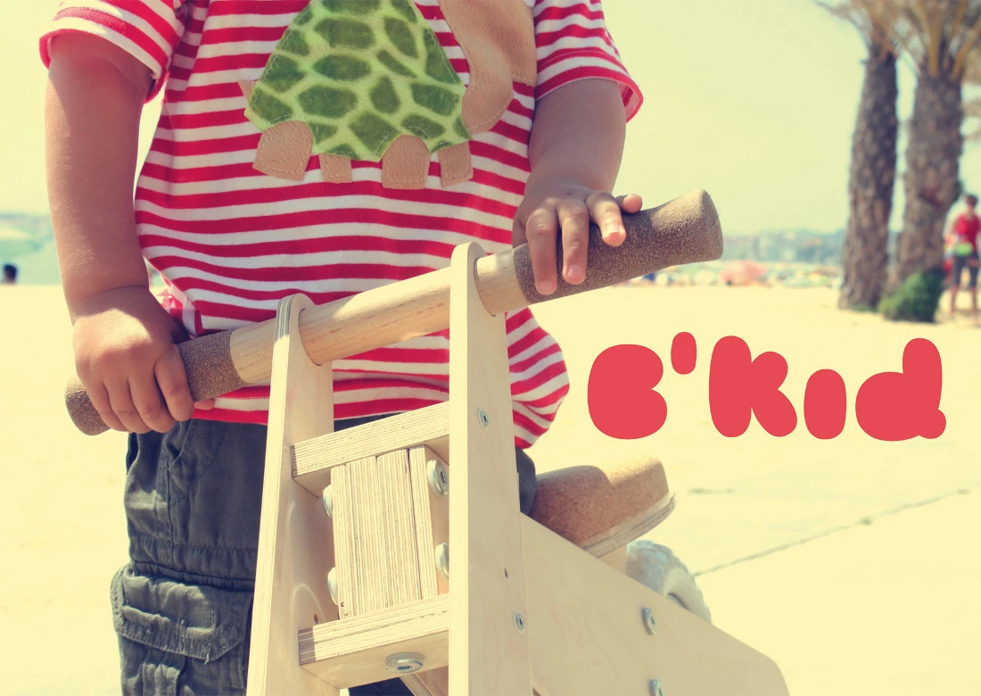 With a frame forged from wood, and a seat and handlebars crafted from cork, B'kid is constructed from mostly natural materials