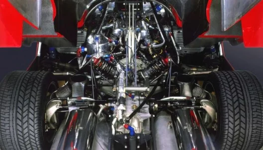 The Dauer 962 LeMans engine bay from the rear - pure Porsche