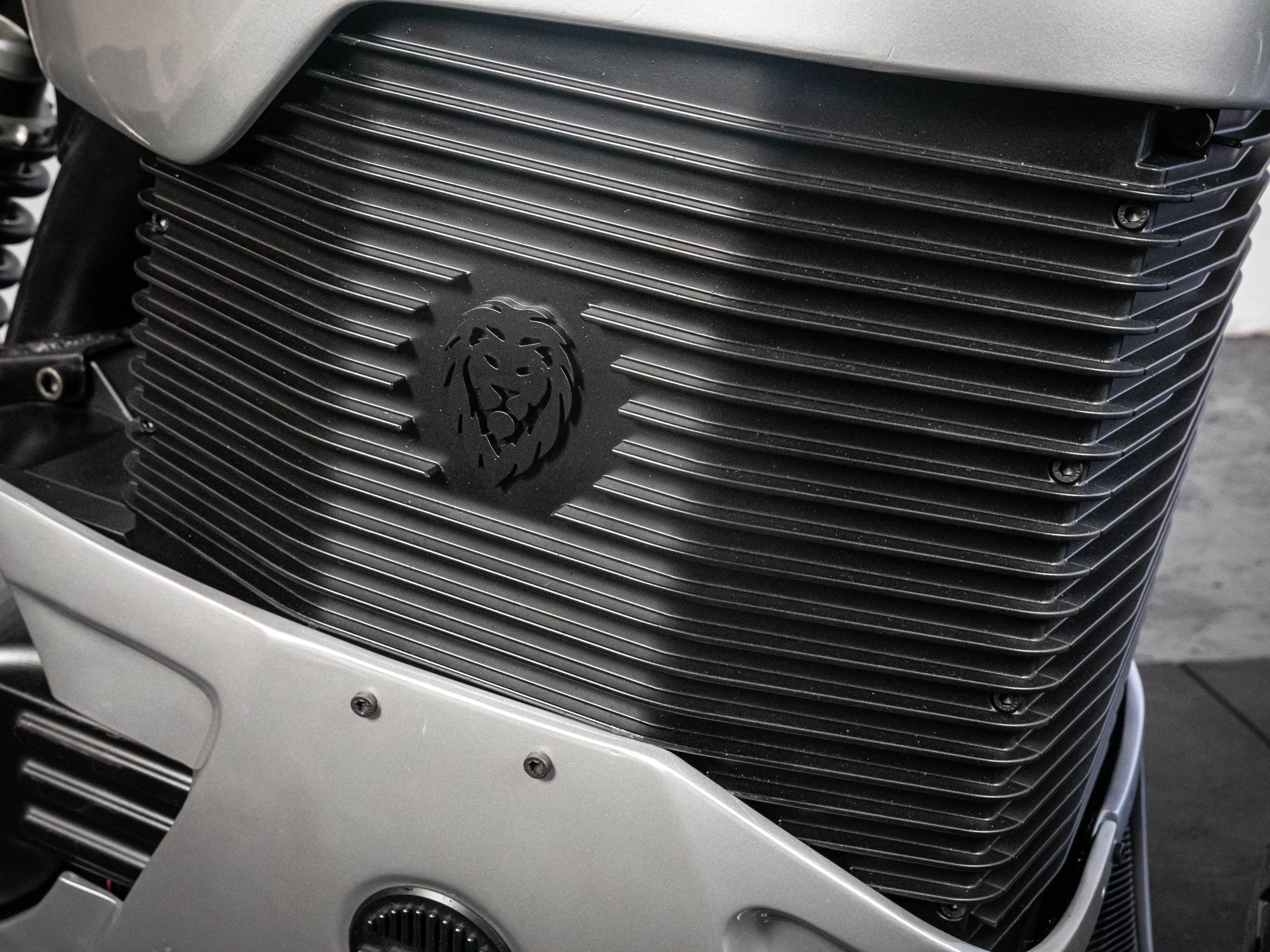 By the time it reaches production, the lion's head logo in the finned battery pack will pop out to reveal the charge plug
