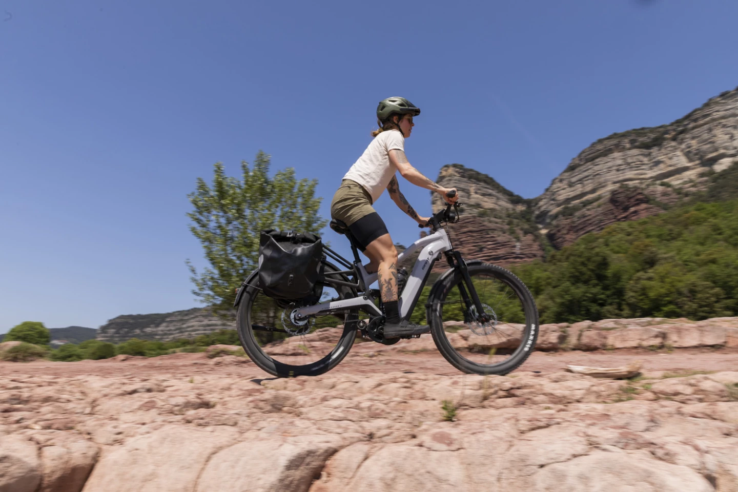 Riders can take advantage of a dropper seatpost and full suspension when heading off the beaten track
