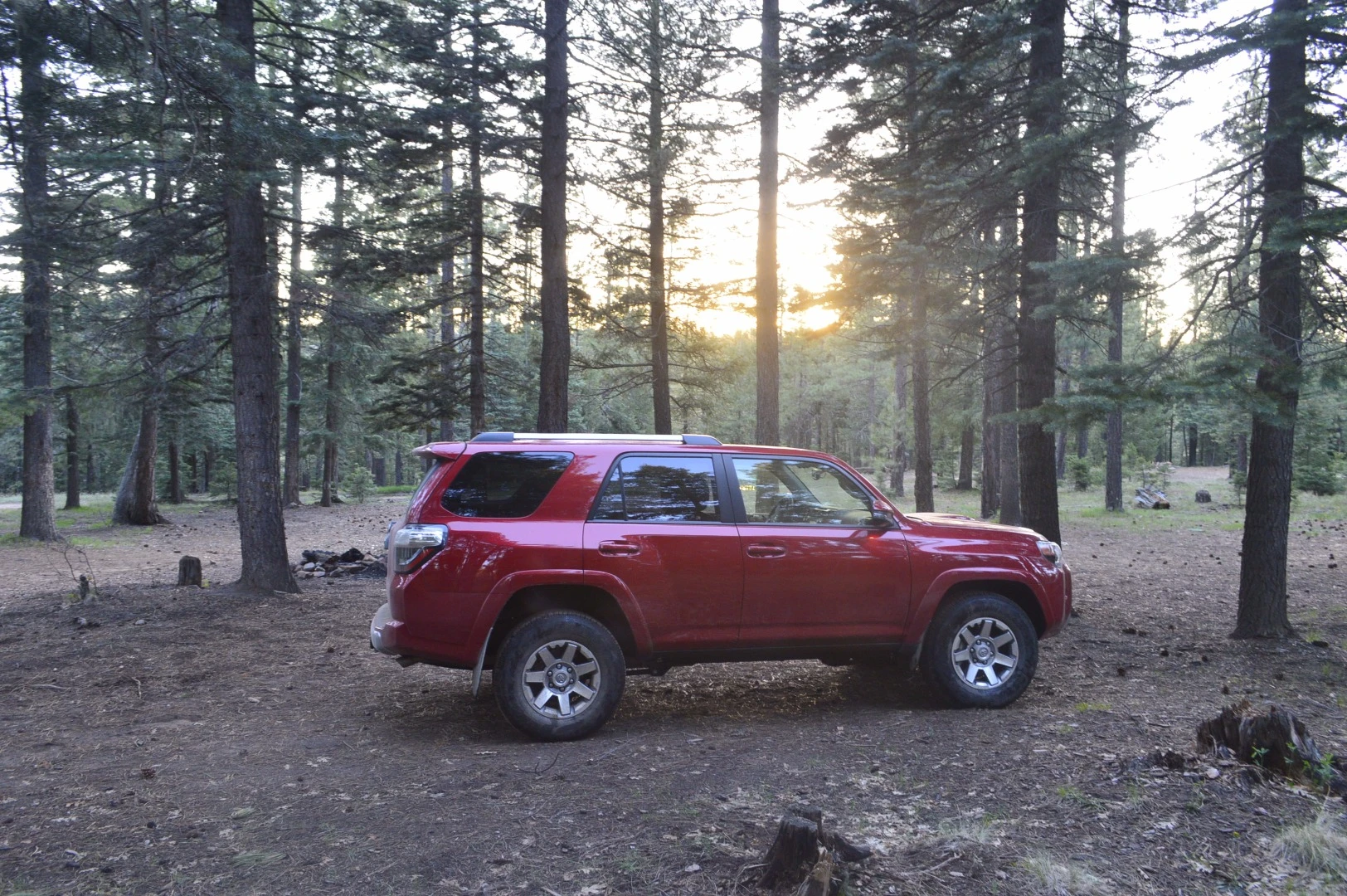 Save for a few pretty deep puddles, the dirt road and track to our Night 1 campsite was pretty smooth. We made it just in time to set up before sunset.