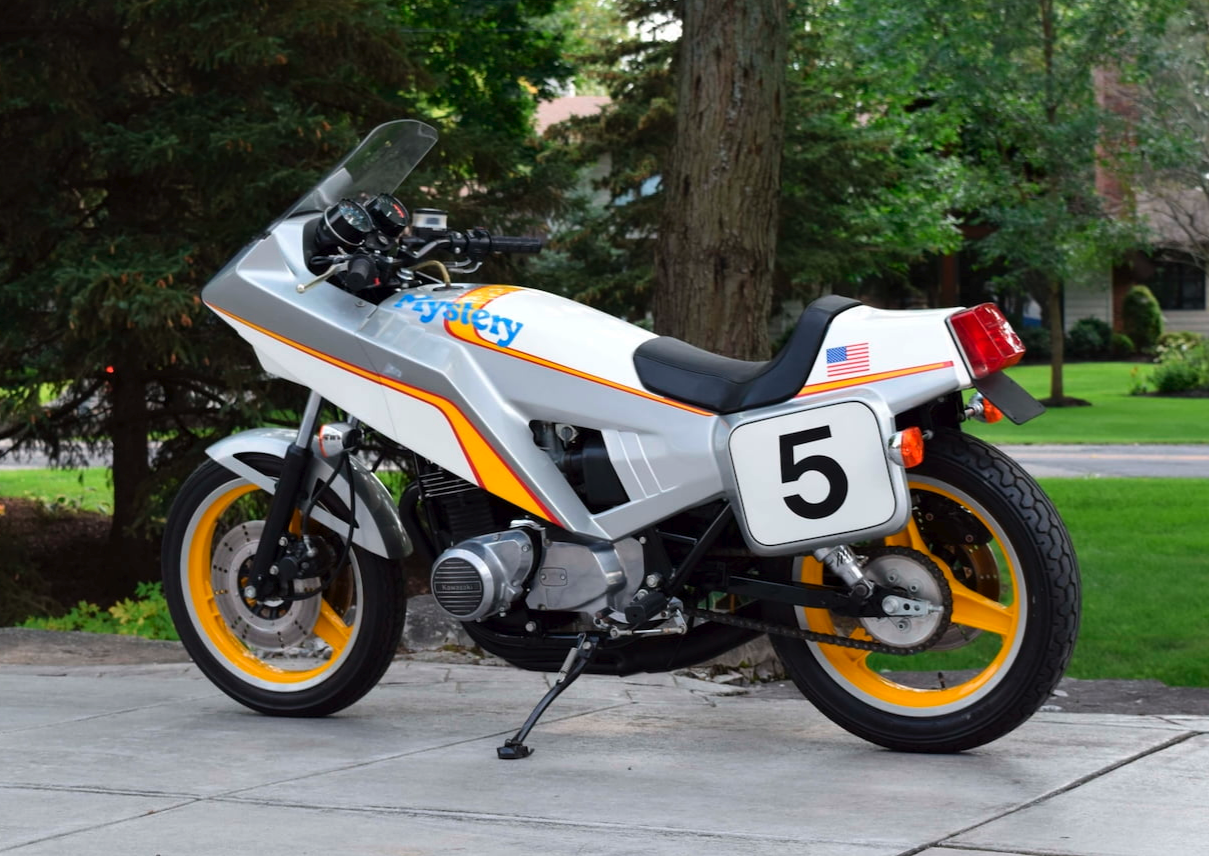 Only 10 of these famous 1980 Kawasaki Mystery Ships were ever made, and they made news all around the world for their futuristic design at the time. This bike was the most famous of the 10, has just 48 miles on the odometer. A remarkably low price at $33,000 does not seem commensurate with the historical significance of the bike.
