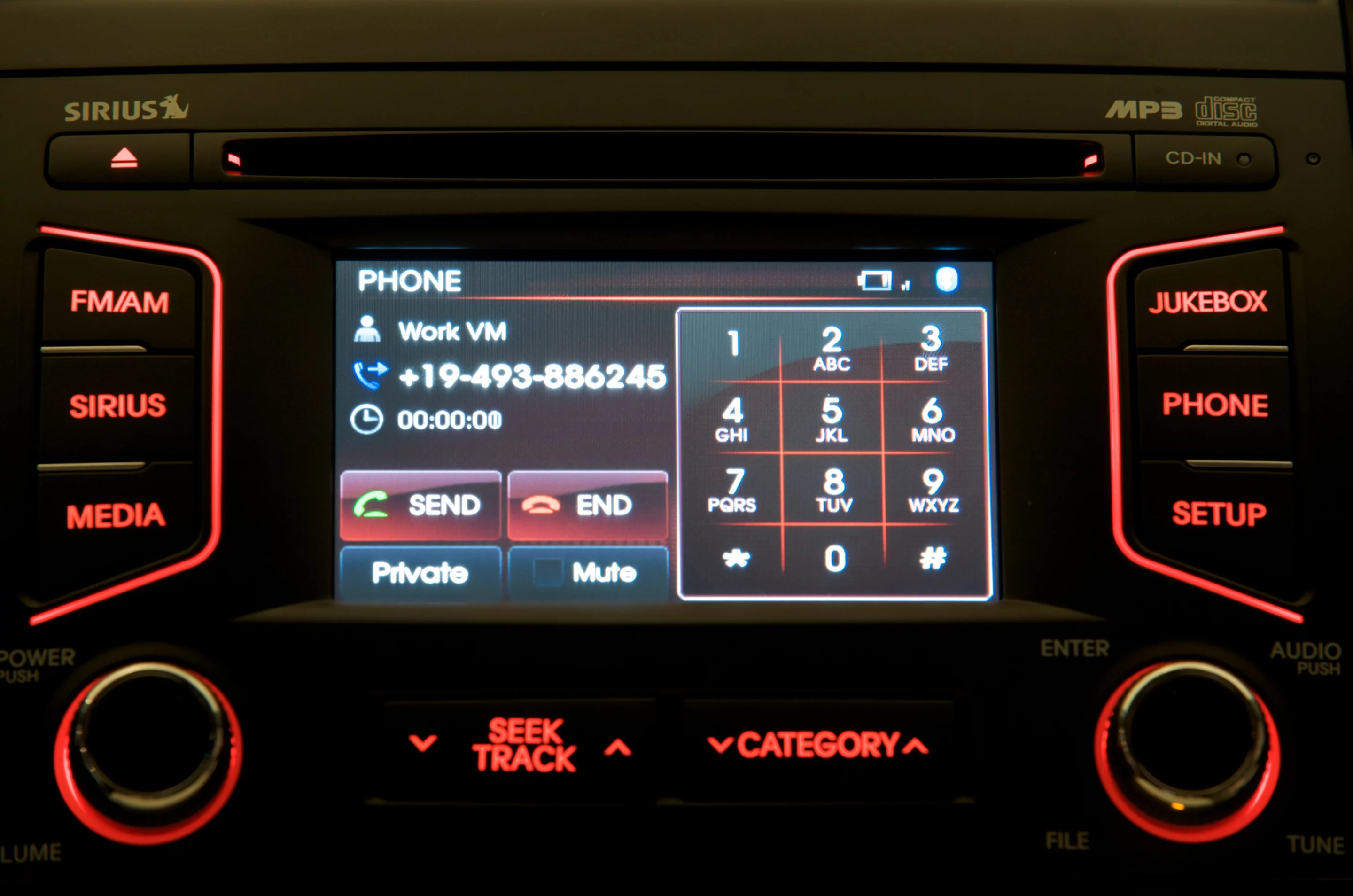 The Kia UVO in-car infotainment system