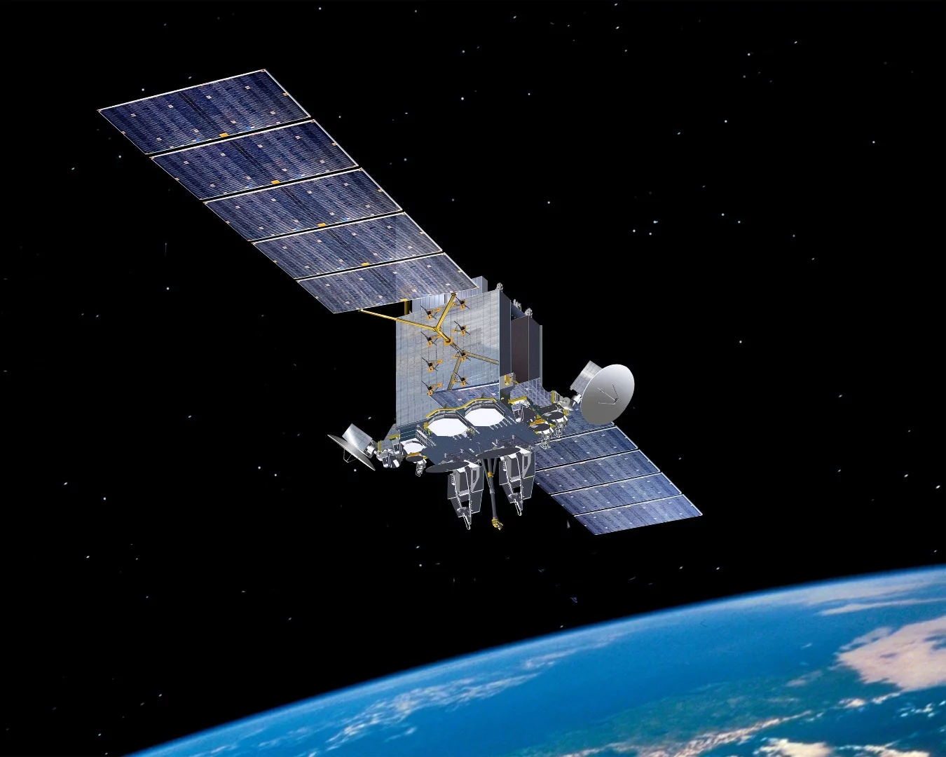 Artist's concept of the Lockheed Martin AEHF-6 satellite