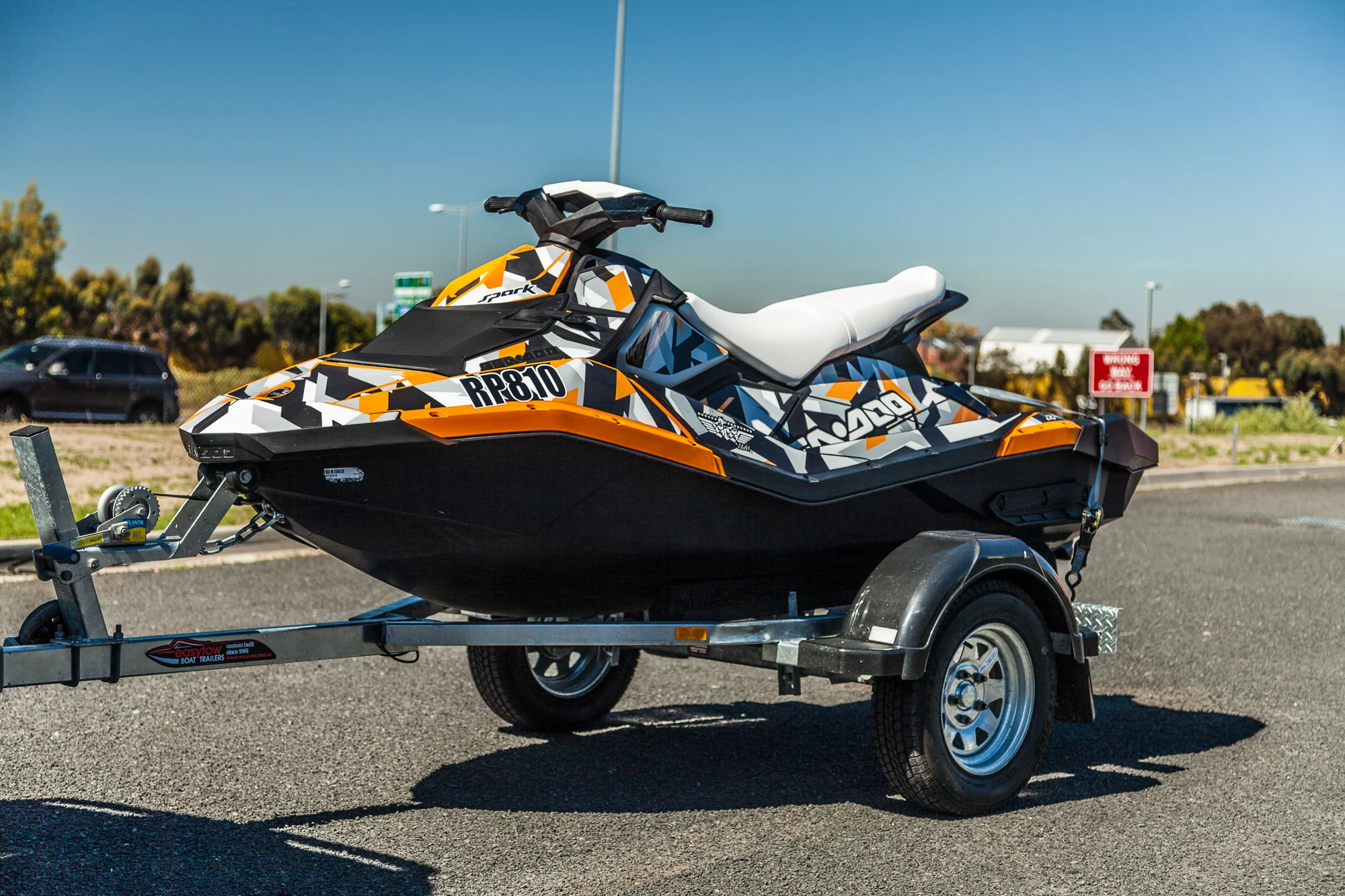 The Sea-Doo Spark on its small trailer (Photo: Loz Blain/Gizmag.com)