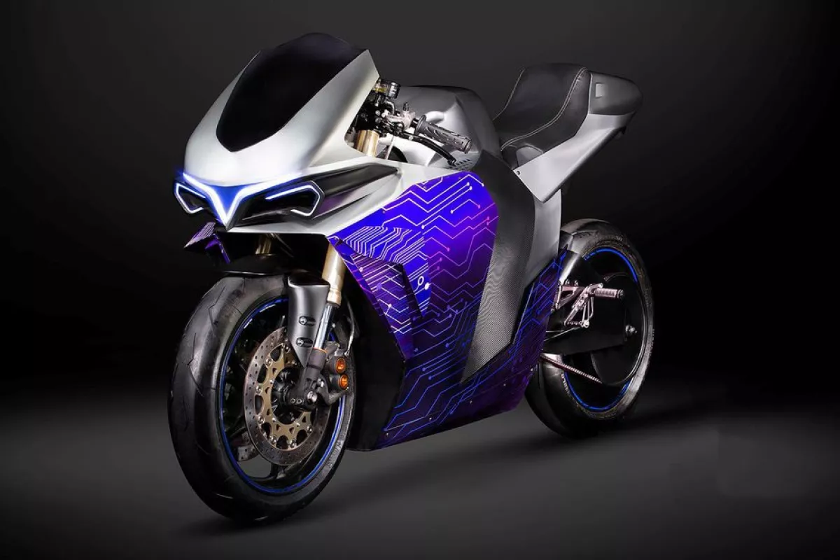 The Emula prototype: an electric motorcycle designed to act like a time machine, emulating the sound, feel and power delivery of motorcycles of the past
