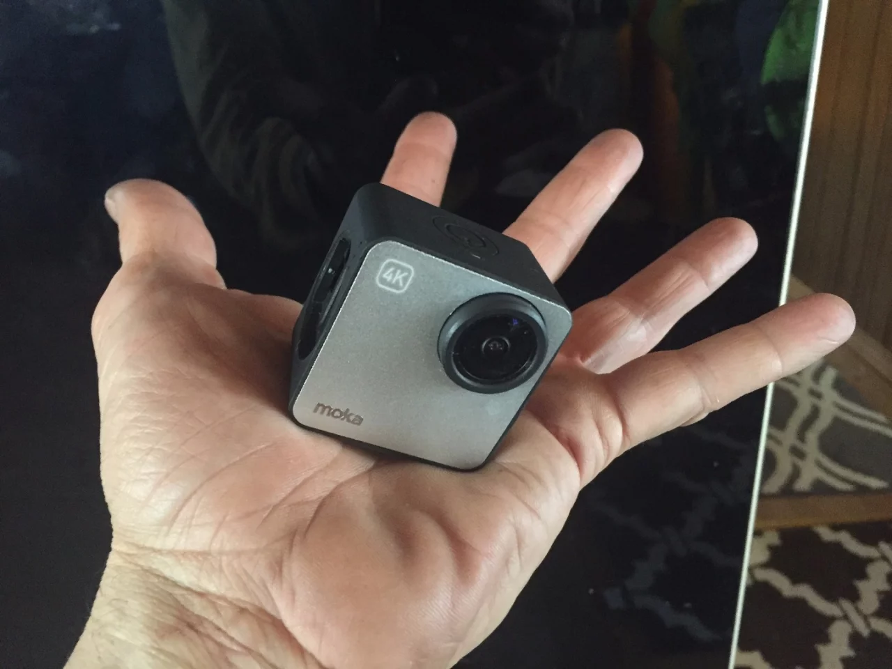 Mokacam is compact enough to fit in the palm of your hand