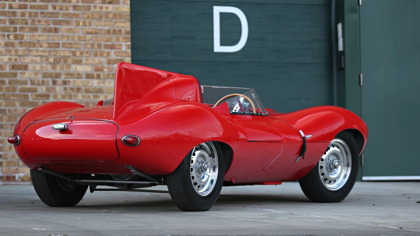 This 1956 Jaguar D-Type, formerly the property of Peter Blond and Jean Bloxham, and with an extensive period racing history in the United Kingdom, was estimated to sell for between $10,000,000 and $12,000,000 at Gooding & Company's Scottsdale 2018 auction. It had a high bid of $8.85 million, falling $2.15 million short of its lower estimate. The car is still available by negotiation.