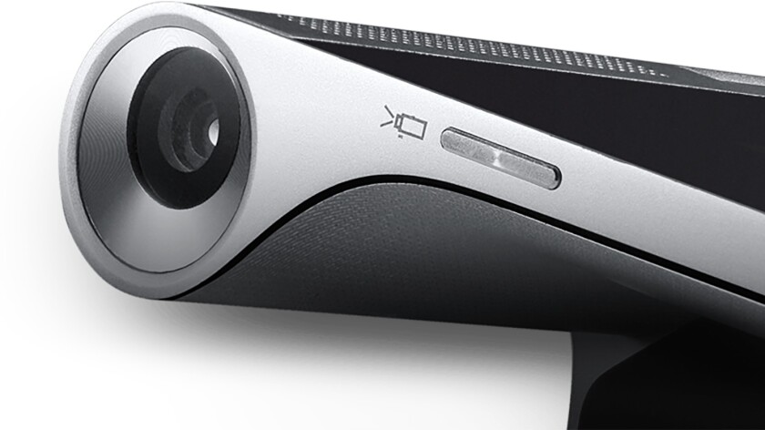Closeup of the projector on the Yoga Tablet 2
