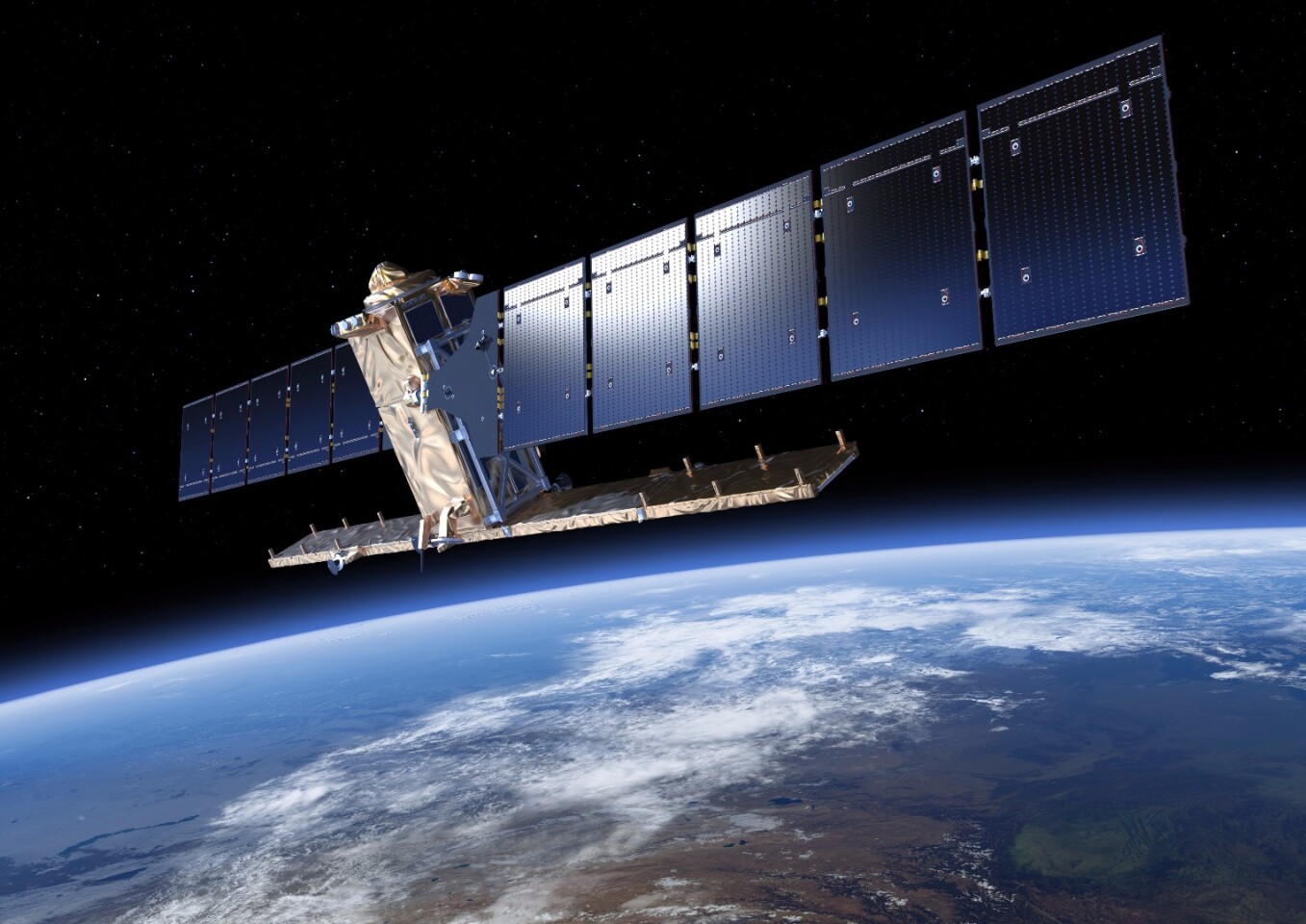 Artists impression of Sentinel-1A in space
