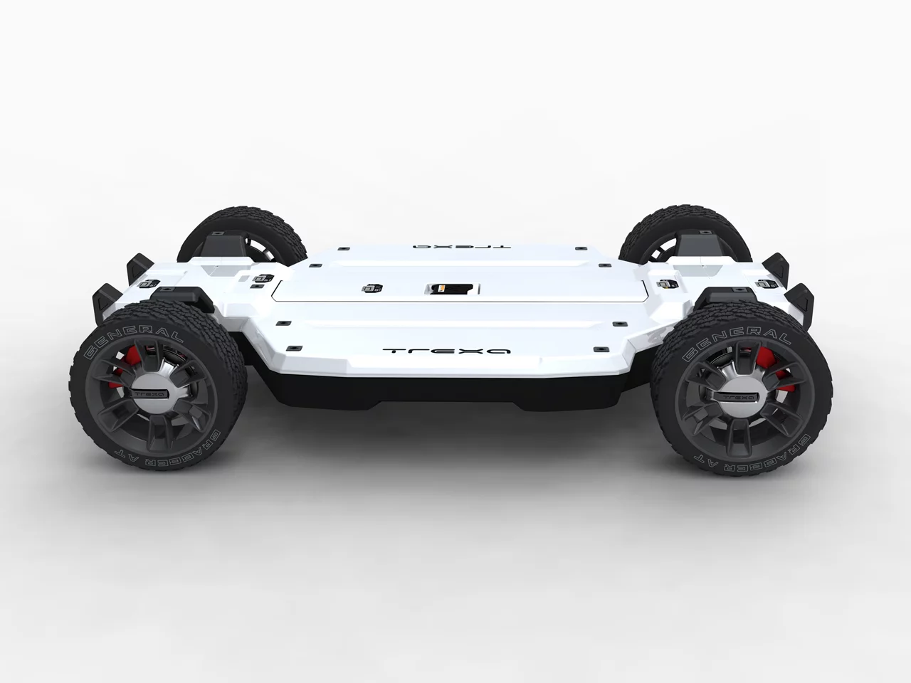 A side rendering of the TREXA vehicle development platform