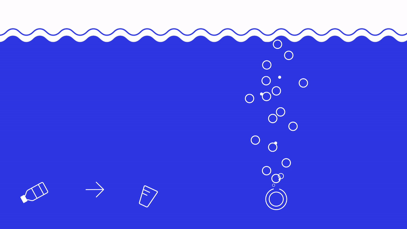 The bubble barrier can bring submerged plastic waste to the surface