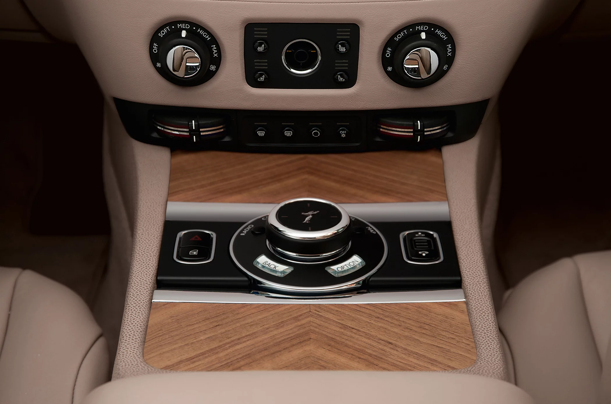 The Rolls Royce Wraith's “Spirit of Ecstasy Rotary Controller”