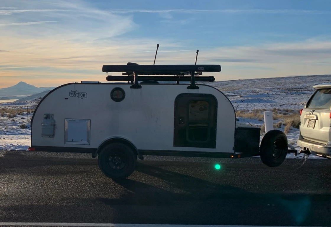 Bend Teardrop's original 6 x 12-foot teardrop sits low and long