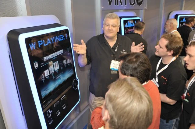 Attracting crowds at the launch of the TouchTunes Virtuo SmartJuke