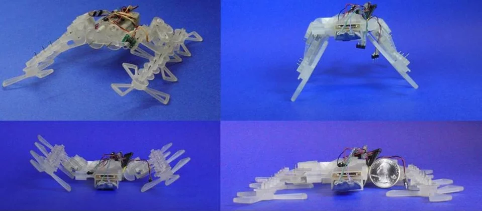 Depending on the angle, the robot can move faster over different surfaces, climb over taller objects, or slip into narrow passageways, among other tasks