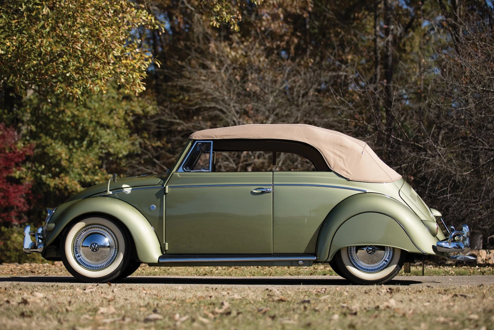 This 1956 Volkswagen Beetle Cabriolet by Karmann sold for $72,800 at RM-Sothebys' 2018 Amelia Island auction | Auction Link