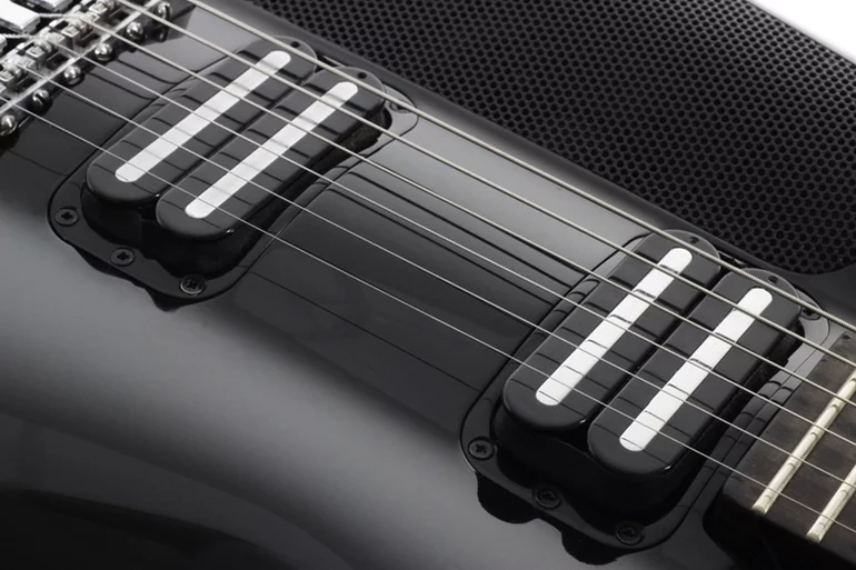 The Fusion Guitar has two hot rail humbucking pickups