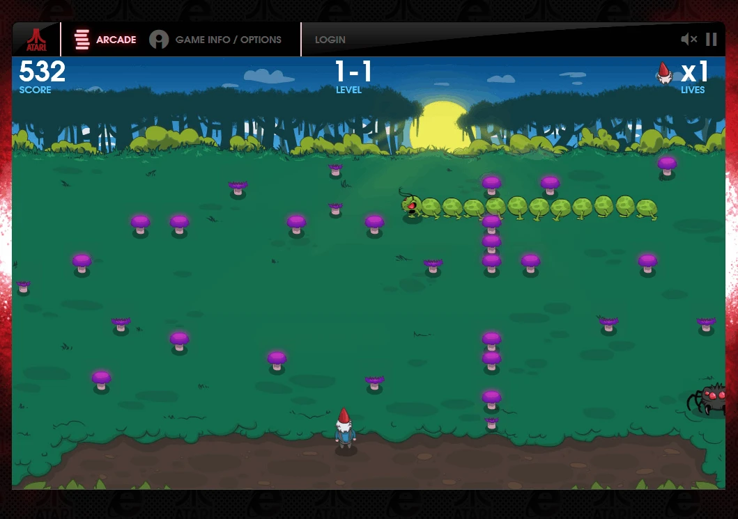 Centipede on the Atari Arcade