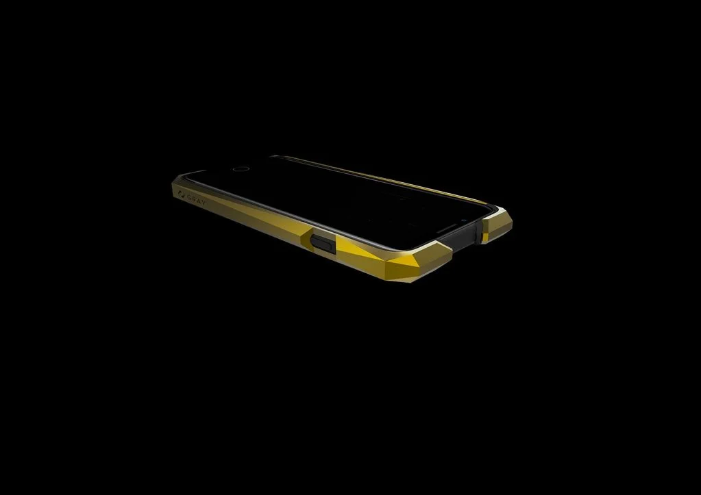 A 24 karat gold version of Gray's titanium iPhone X case can be picked up for a paltry $1,145