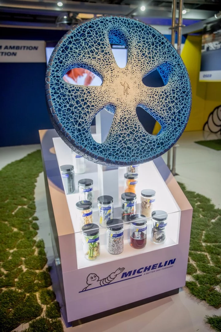 Michelin's Vision concept tire features a 3D-printed tread that can be "recharged" when necessary