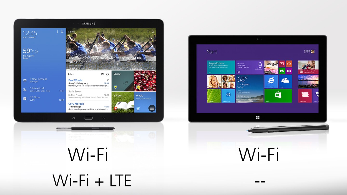 The Note Pro will be sold in Wi-Fi + 3G/LTE models in addition to Wi-Fi only