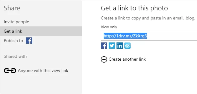 Share pictures or video with OneDrive