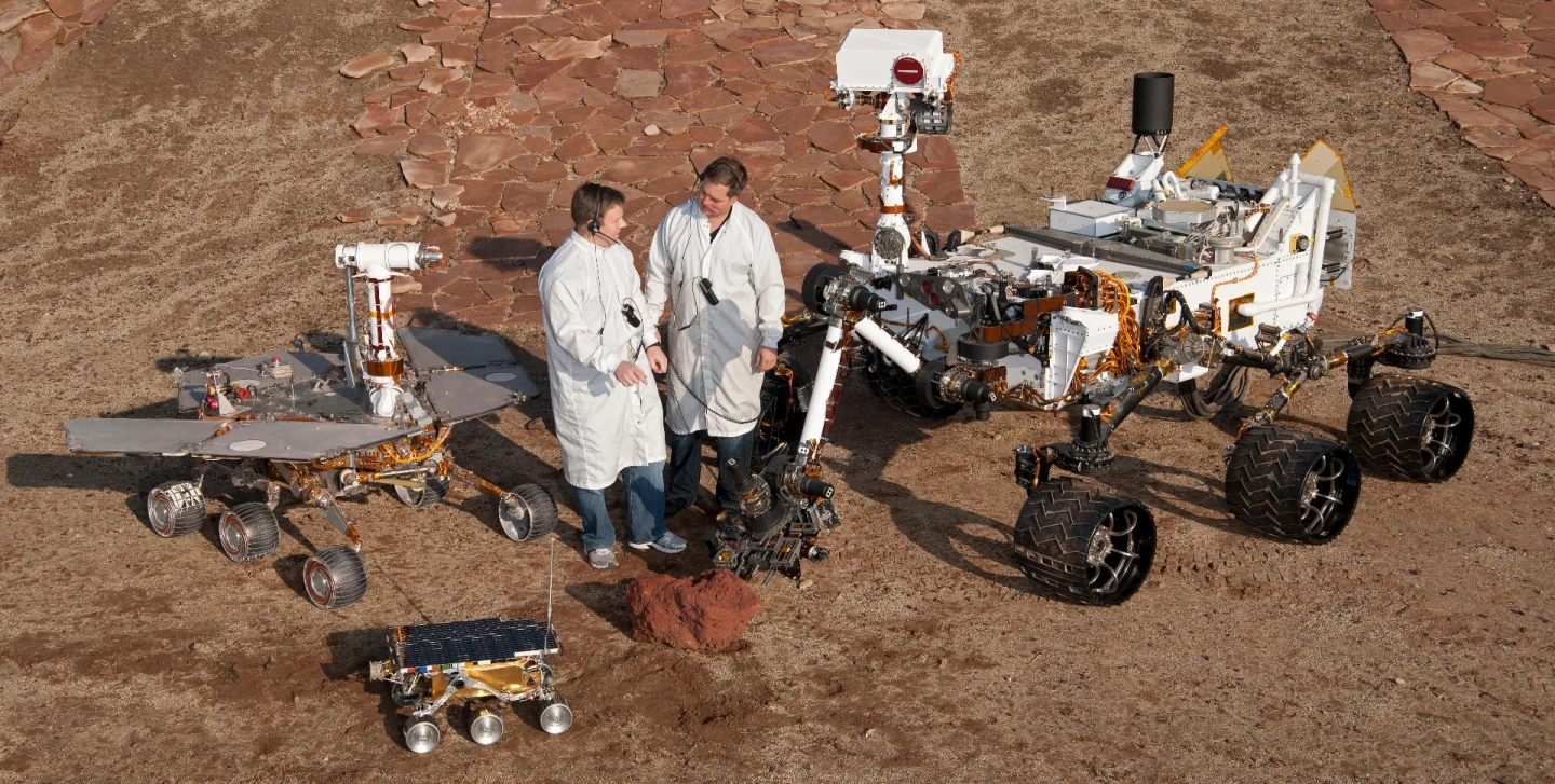 Comparison of Curiosity, Opportunity/Spirit, and Sojourner