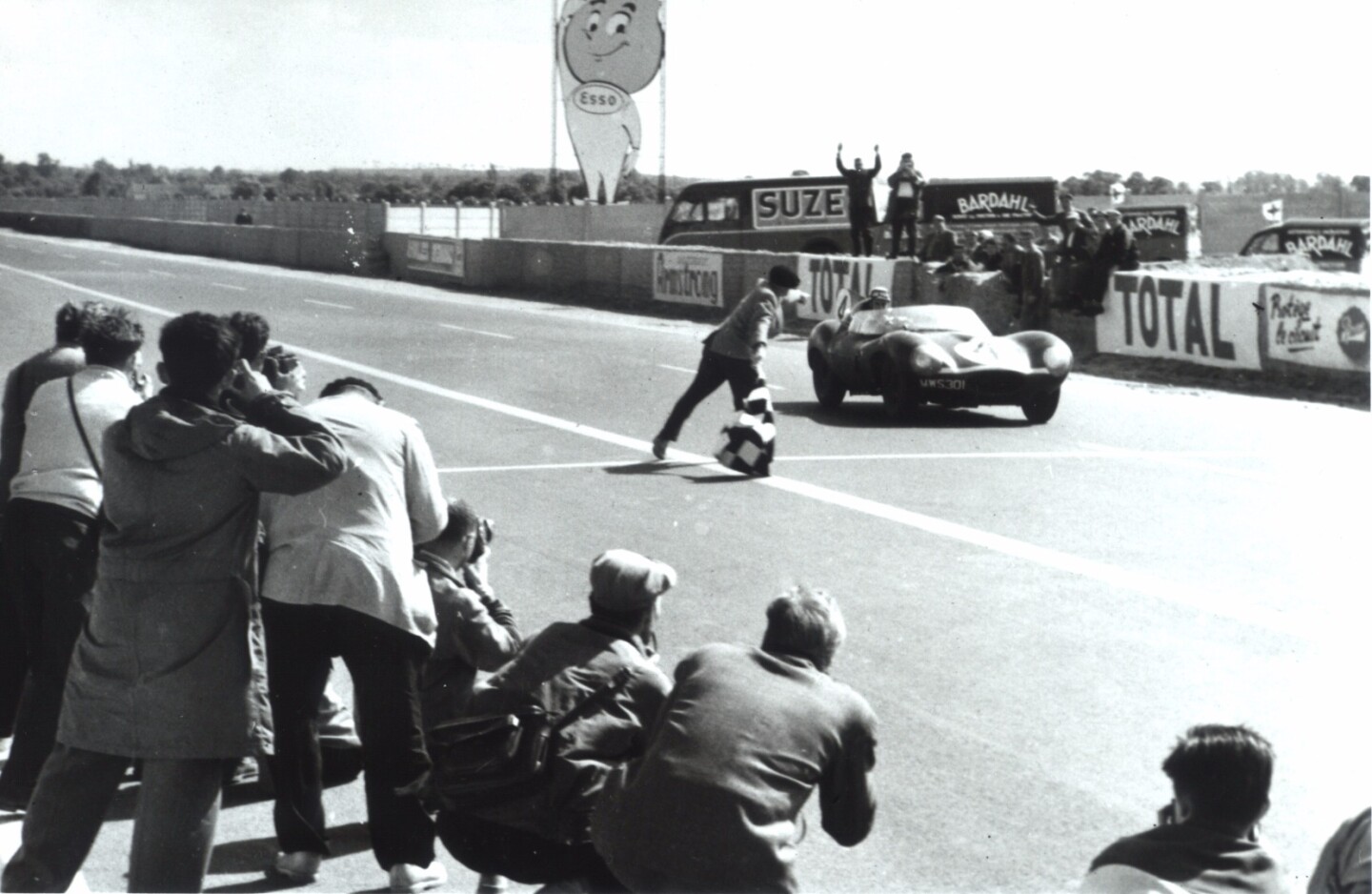 The Jaguar D-Type finished second on debut in the 24 hours of Le Mans , then won it three times running