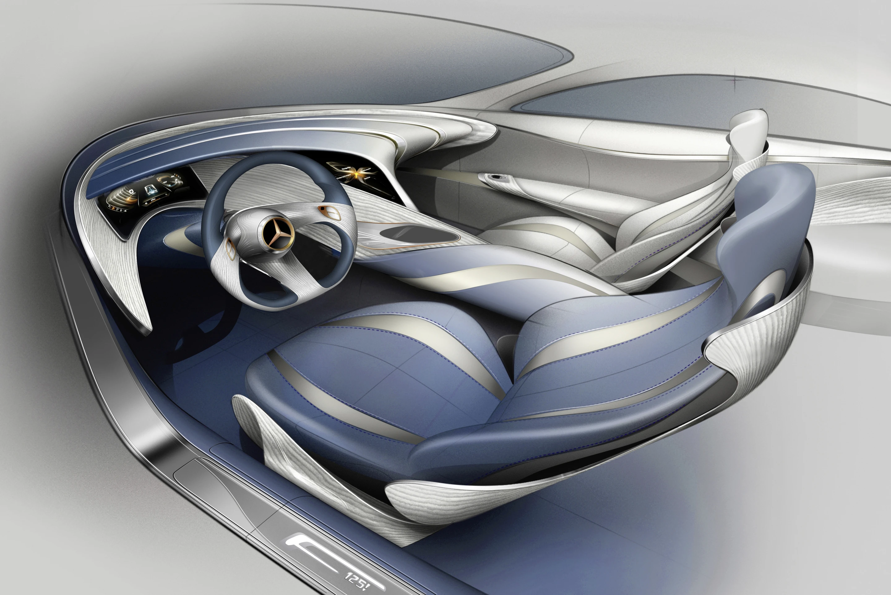 The Mercedes-Benz F 125! research vehicle interior
