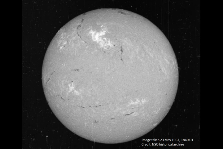Image on the Sun captured on May 23, 1967