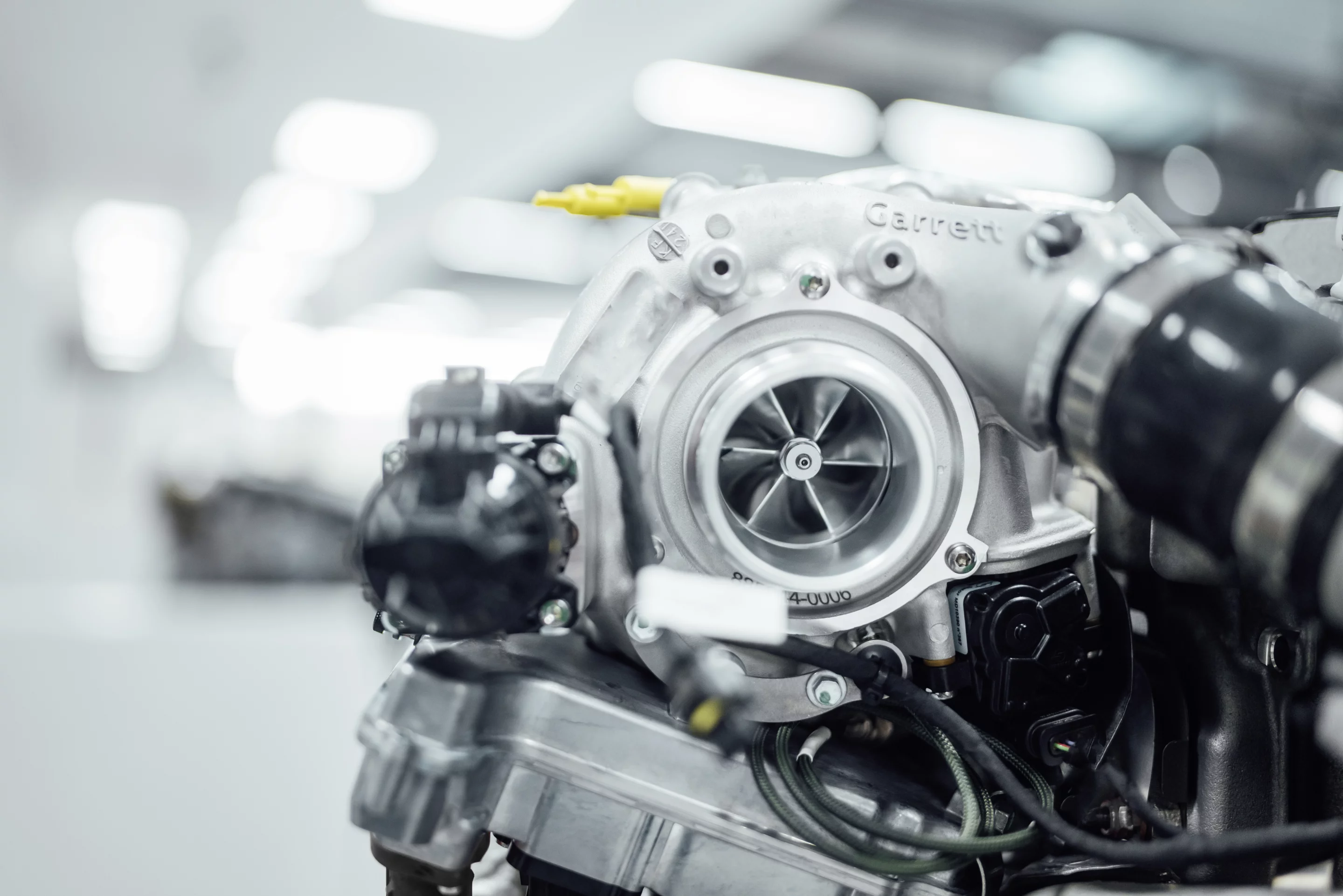 Developed in conjunction with Garrett, these electric turbos will spin at up to 170,000 rpm