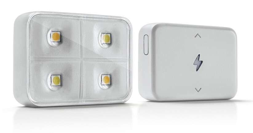 The iblazr 2 wireless LED flash for iOS and Android now features a touch sensor on the rear for setting the light color temperature
