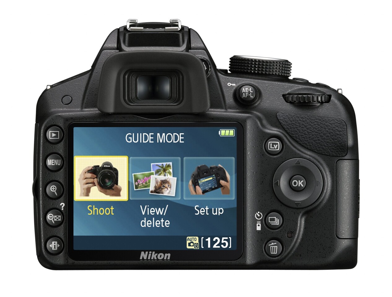The Nikon D3200 has an improved 3-inch 921k-dot screen with a 160 degree viewing angle