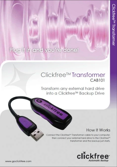 Clickfree's Transformer cable